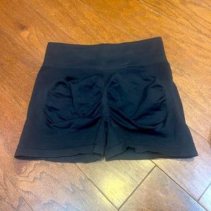 Shein Black athletic Stretch Butt Enhance Gym shorts Size Large